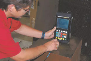 Ultrasonic Testing on an API block forging